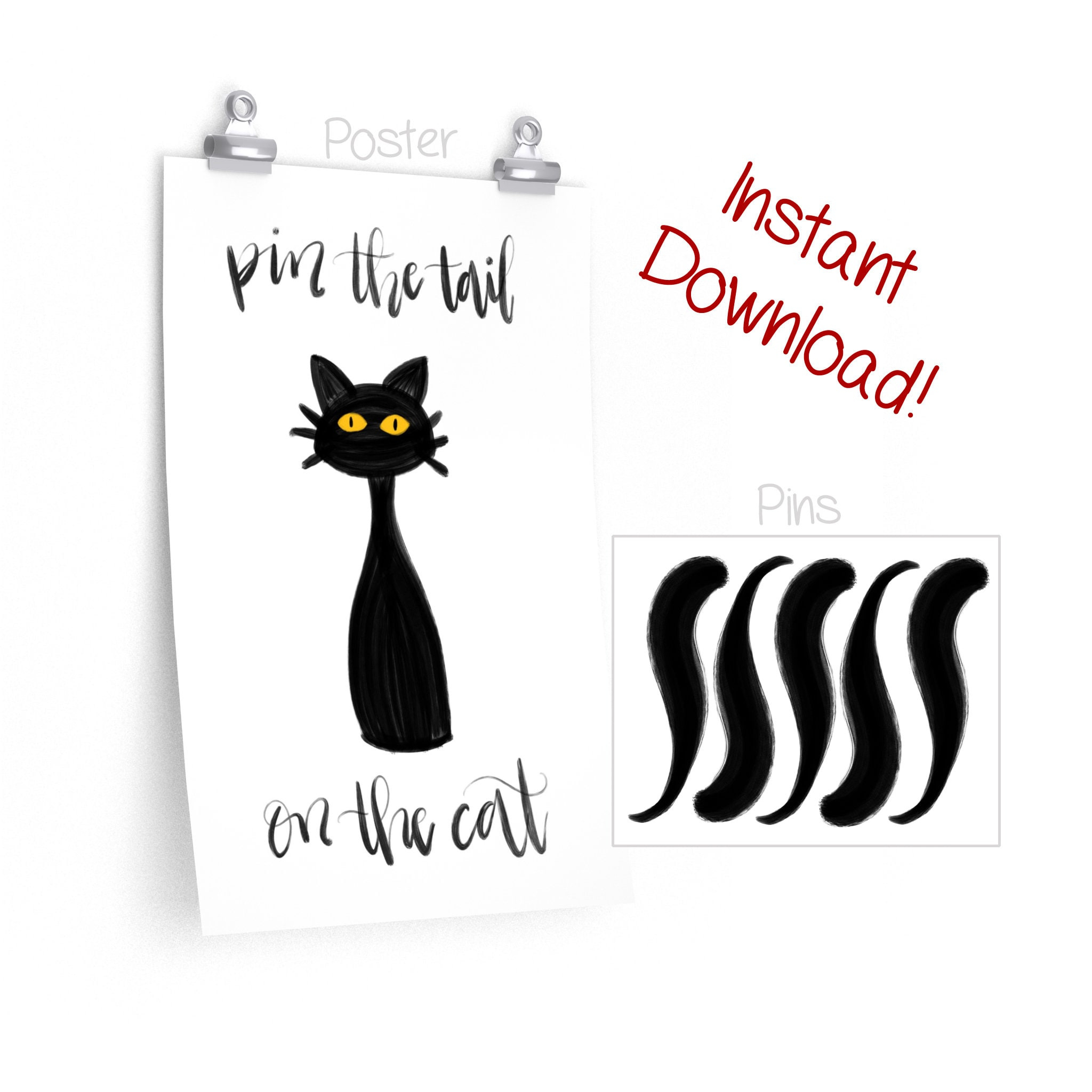 Pin The Tail Cat - Etsy for Free Printable Pin The Tail On The Cat