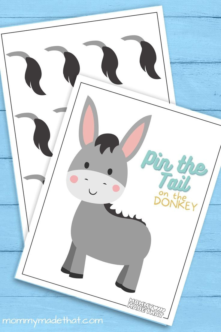 Pin The Tail On The Donkey (Cute Free Printable!) in Pin The Tail On The Donkey Printable Free