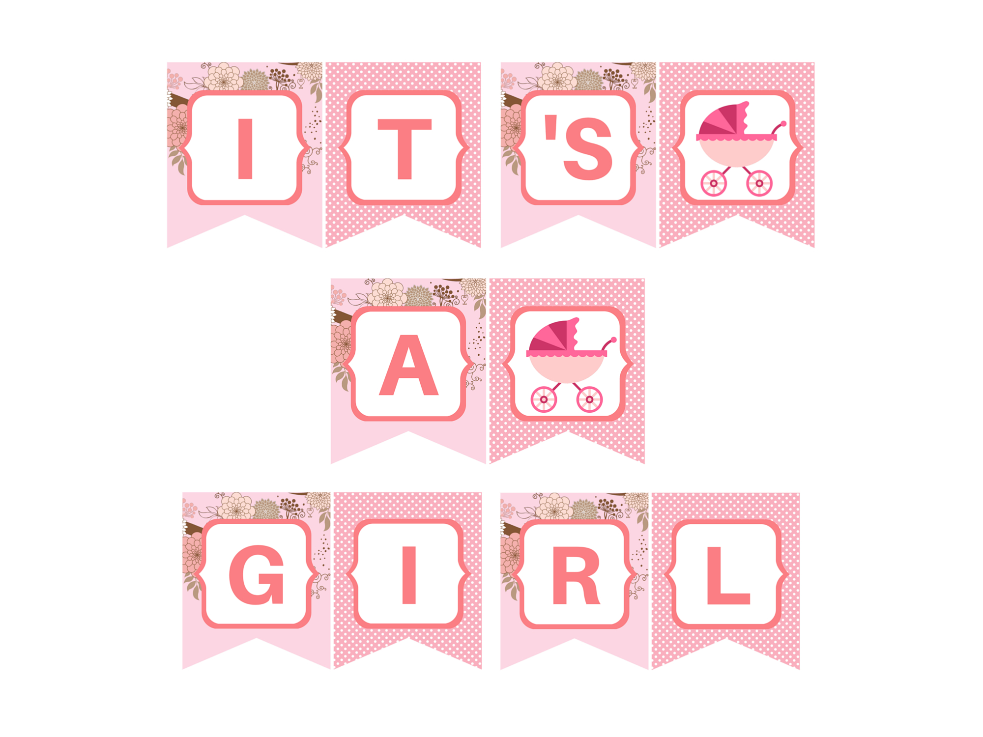 Pink Carriage It'S A Girl Banner - Magical Printable regarding Baby Girl Banner Free Printable