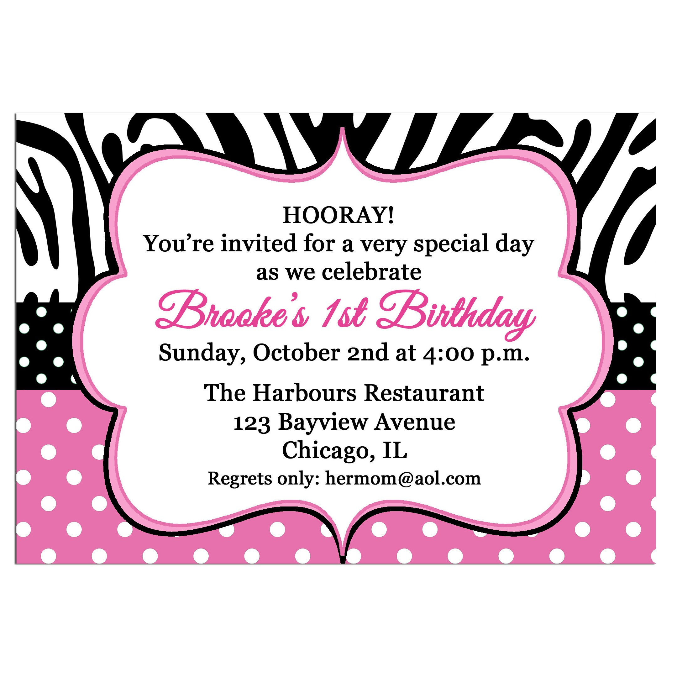 Pink Polka Dot Zebra Party Invitationthat Party Chick with Free Printable Pink Zebra Baby Shower Invitations