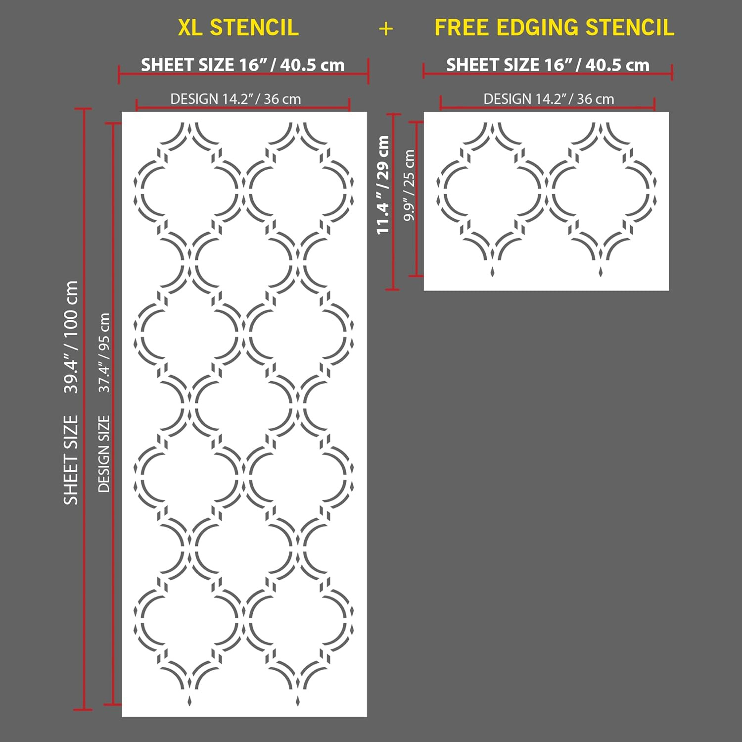 Pinkipo®, Moroccan Elegant, (16X40) Xl Stencil, India | Ubuy regarding Free Printable Moroccan Wall Stencils