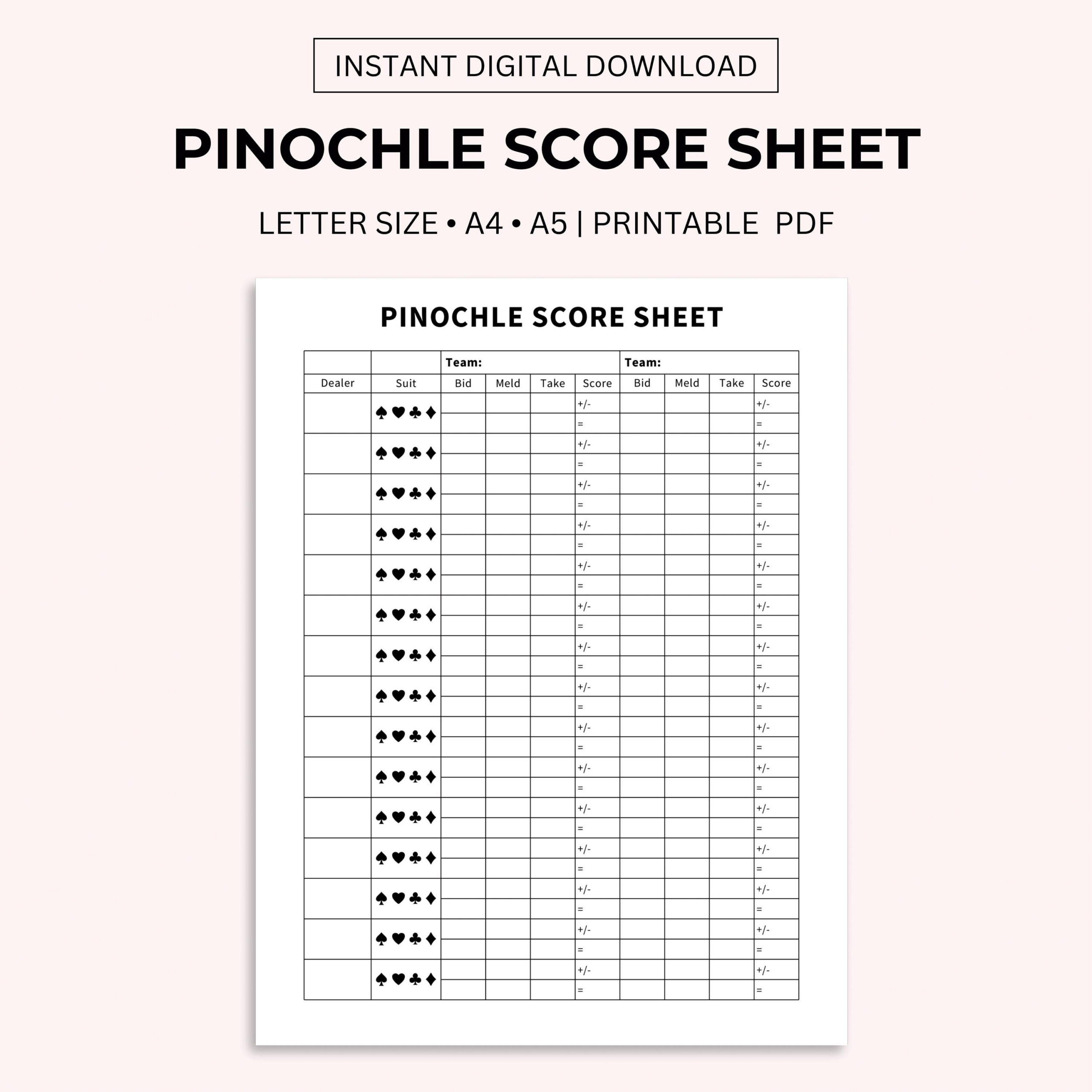 Pinochle Score Sheet Two Person Pinochle Pinochle Score Sheet with Free Printable Pinochle Tallies