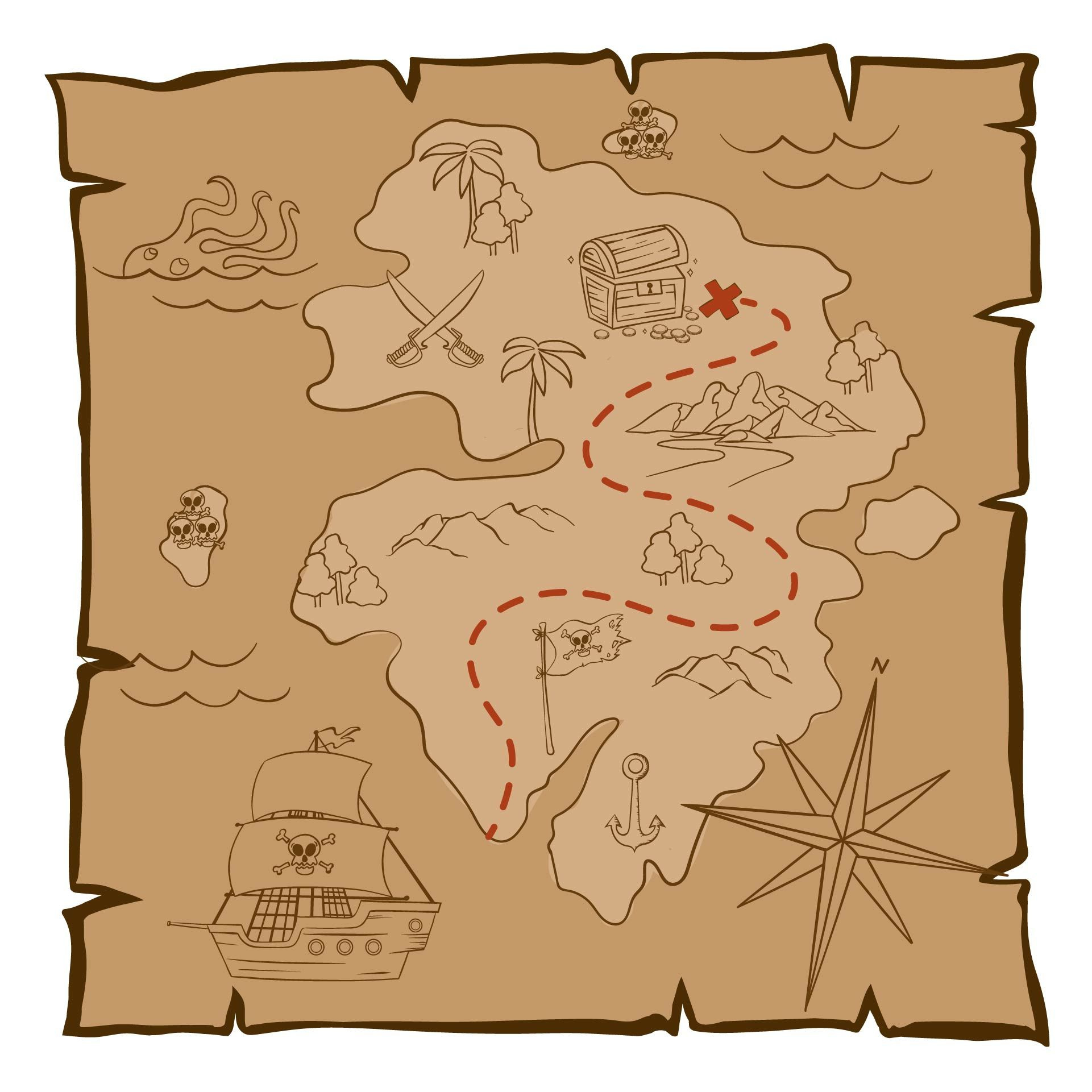 Pirate Map Template - 10 Free Pdf Printables | Printablee in Free Printable Pirate Maps