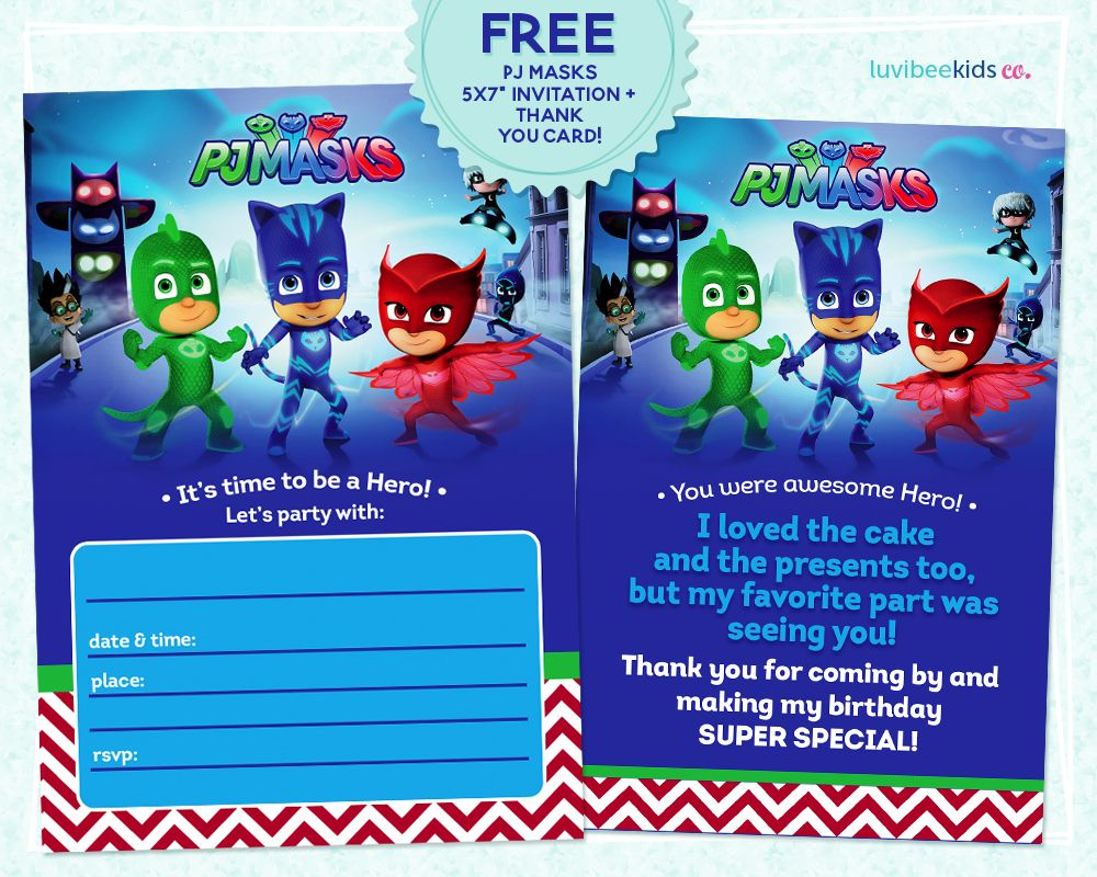 Pj Masks Invitation Printable - Free! - Worksheets Library in Free Printable Pj Masks Invitations