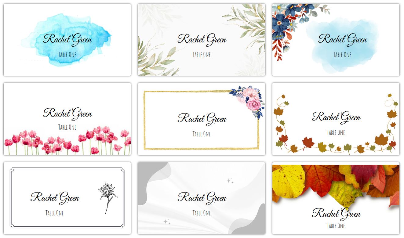 Place Card Me | Printable Place Cards In Under Five Minutes. throughout Free Printable Personalised Cards