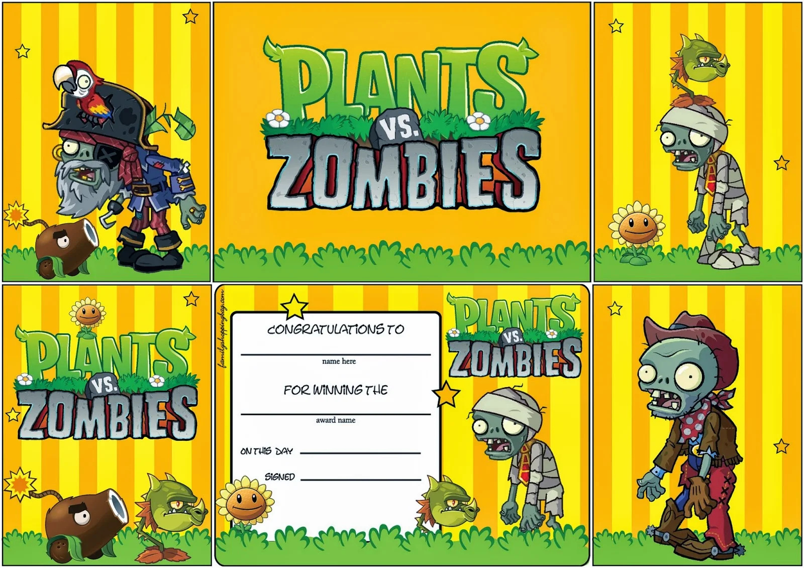 Plants Vs Zombies: Free Printable Cards Or Invitations. - Oh My inside Plants Vs Zombies Free Printable Invitations