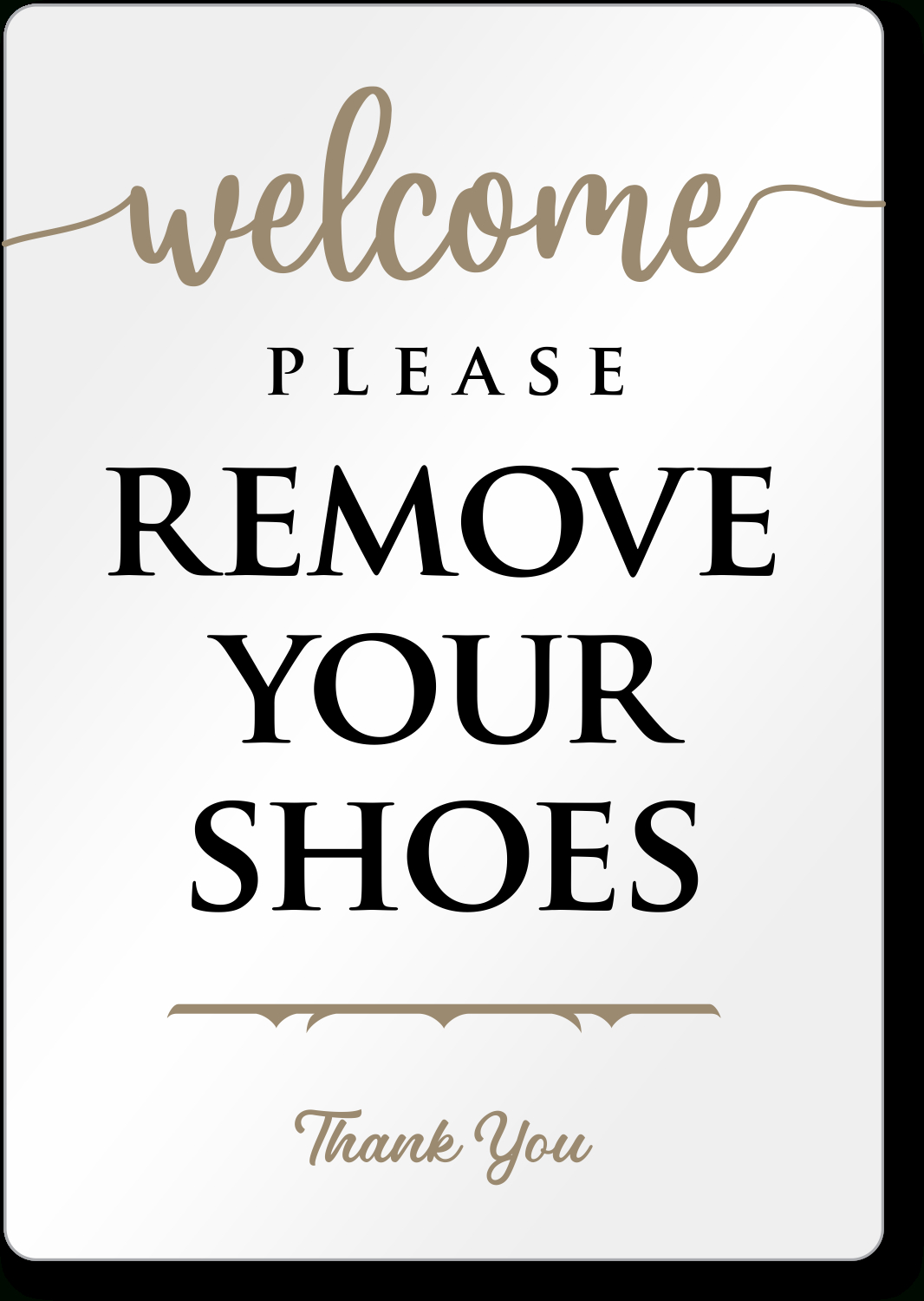 Please Remove Your Shoes Airbnb Sign, Sku: Se-7614 intended for Free Printable Remove Your Shoes Sign