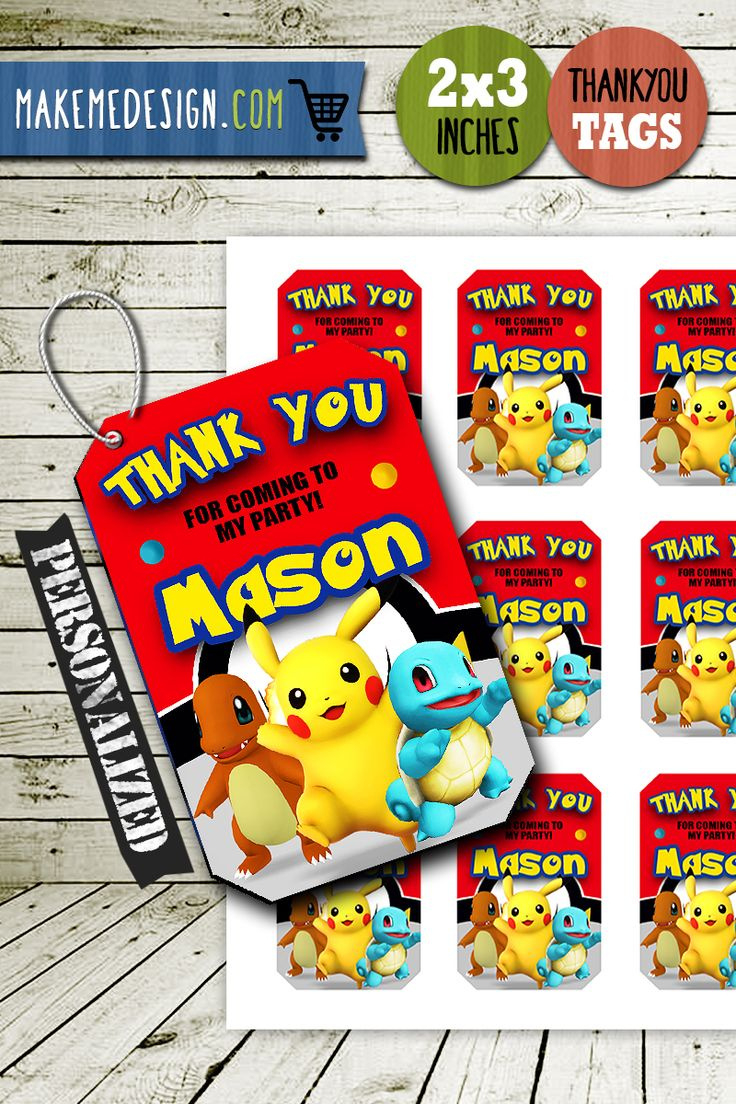 Pokemon Thank You Tags, Diy - Makemedesign with regard to Free Printable Pokemon Thank You Tags