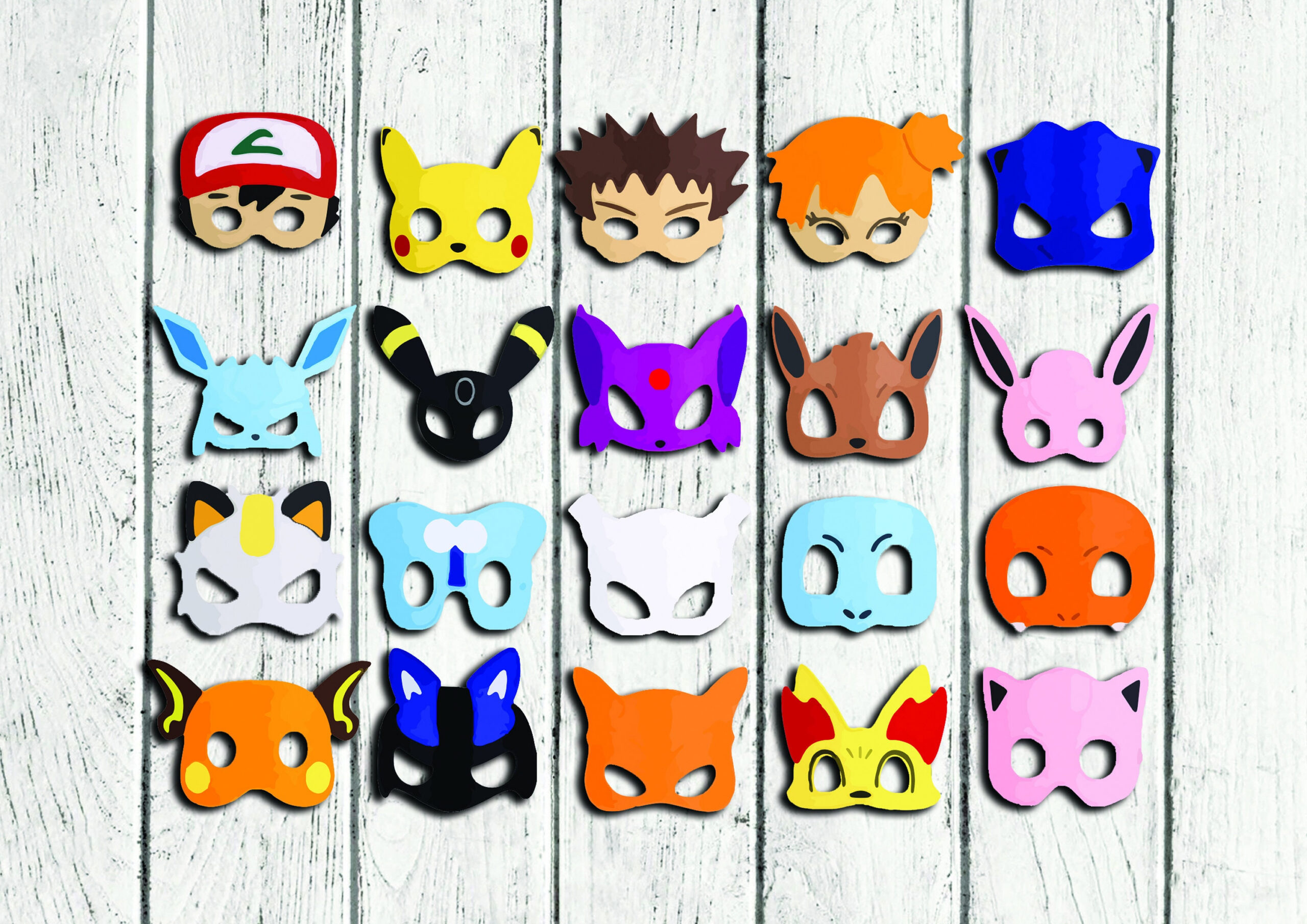 Pokemons Mask - Etsy in Free Printable Pokemon Masks