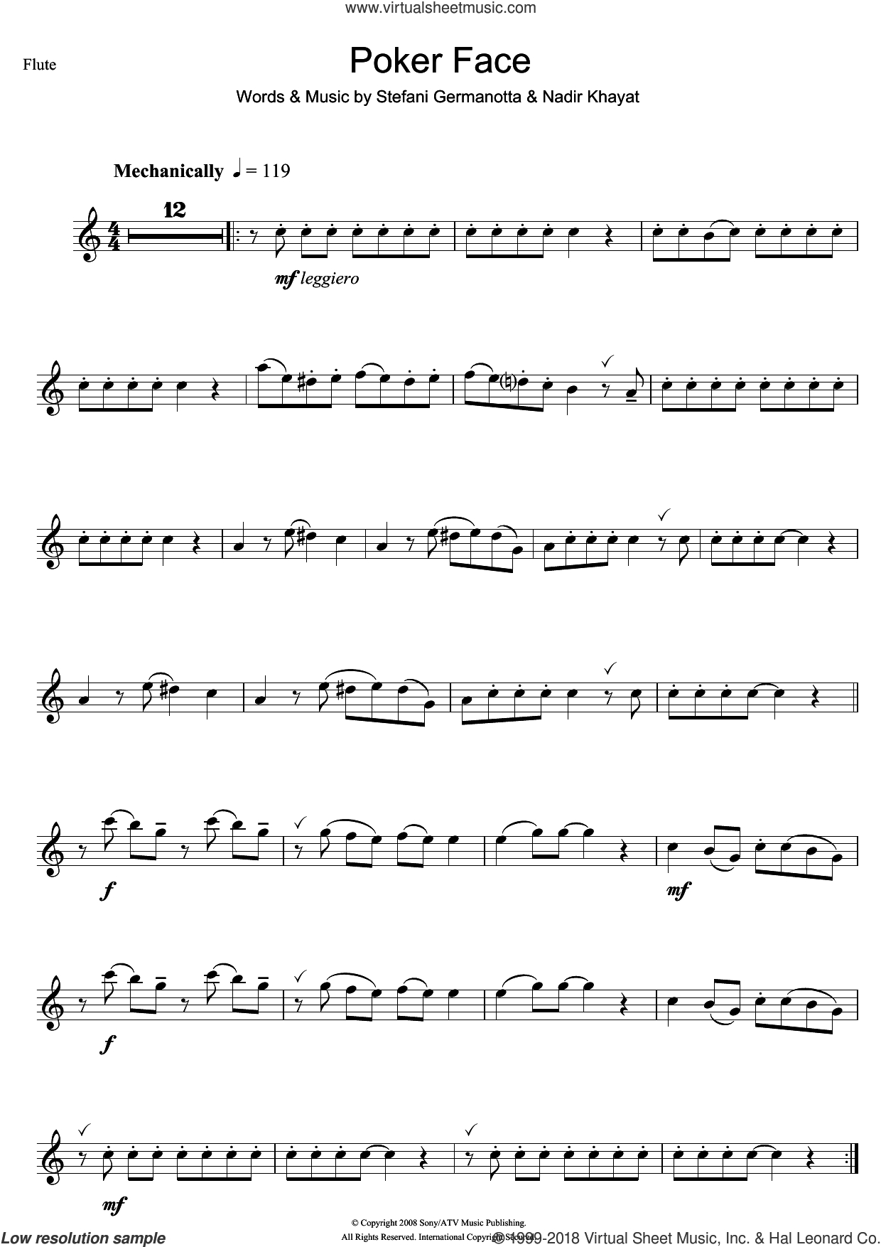 Poker Face Sheet Music For Flute Solo (Pdf) V2 with regard to Free Printable Flute Sheet Music For Pop Songs