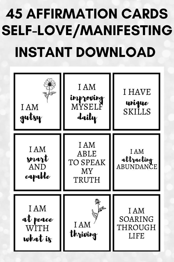Positive Affirmation Cards Printable, Daily Affirmation Cards within Free Printable Positive Affirmation Cards