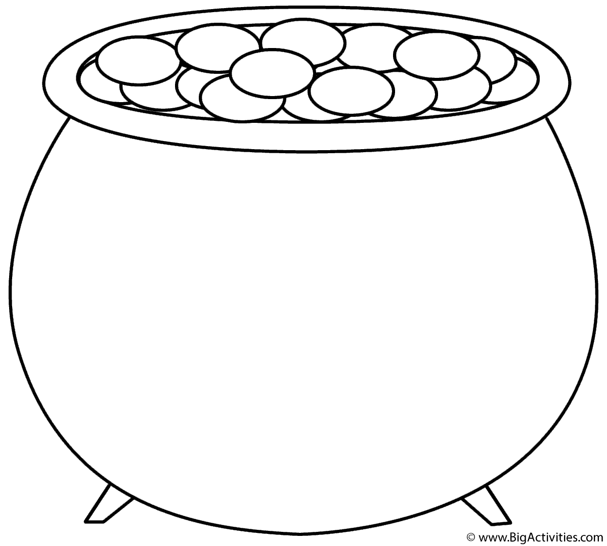 Pot Of Gold - Coloring Page (St. Patrick&amp;#039;S Day) in Pot Of Gold Template Free Printable