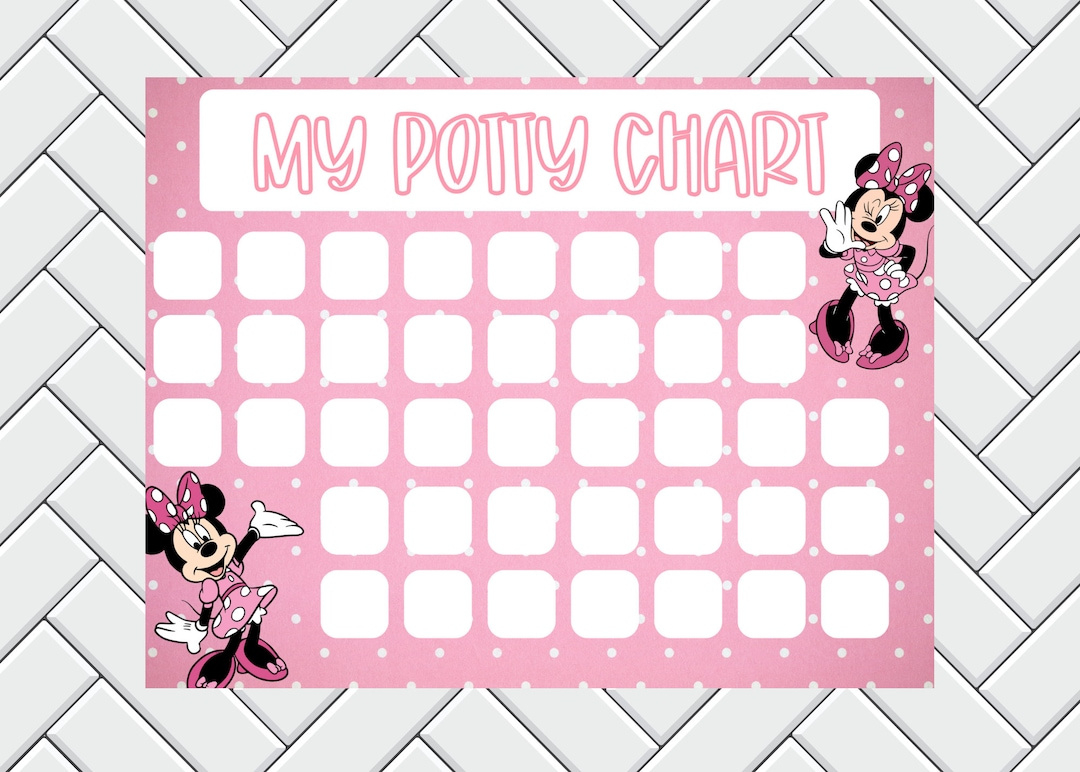 Potty Training Chart - Sticker Chart - Kids Reward Chart - Minnie pertaining to Free Printable Minnie Mouse Potty Training Chart