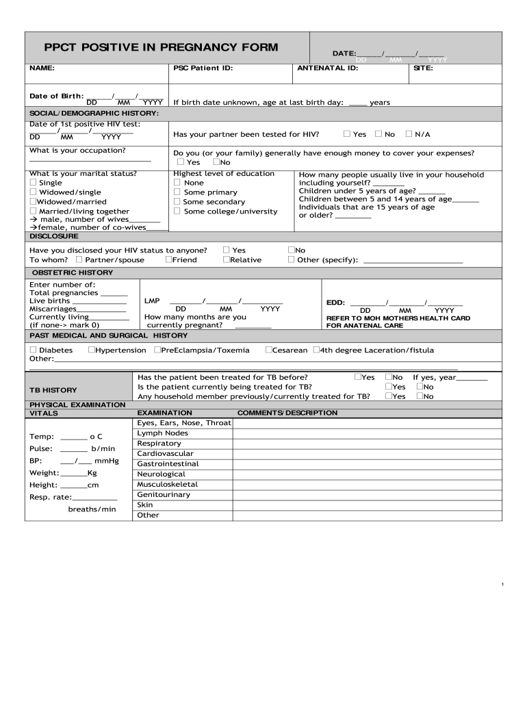 Ppct Positive In Pregnancy Form - Fill Online, Printable, Fillable intended for Free Printable Fake Pregnancy Papers