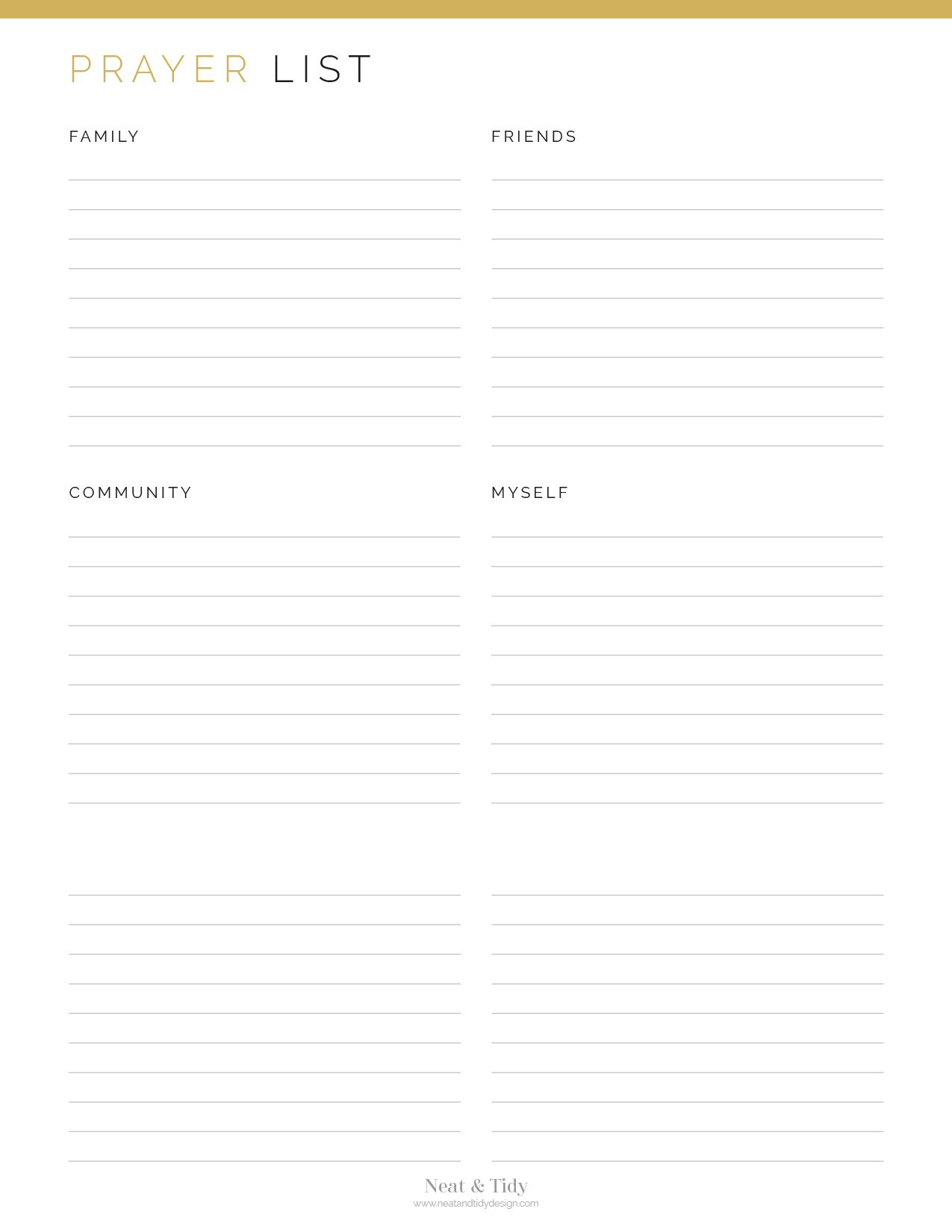 Prayer List - Neat And Tidy Design intended for Free Printable Prayer List