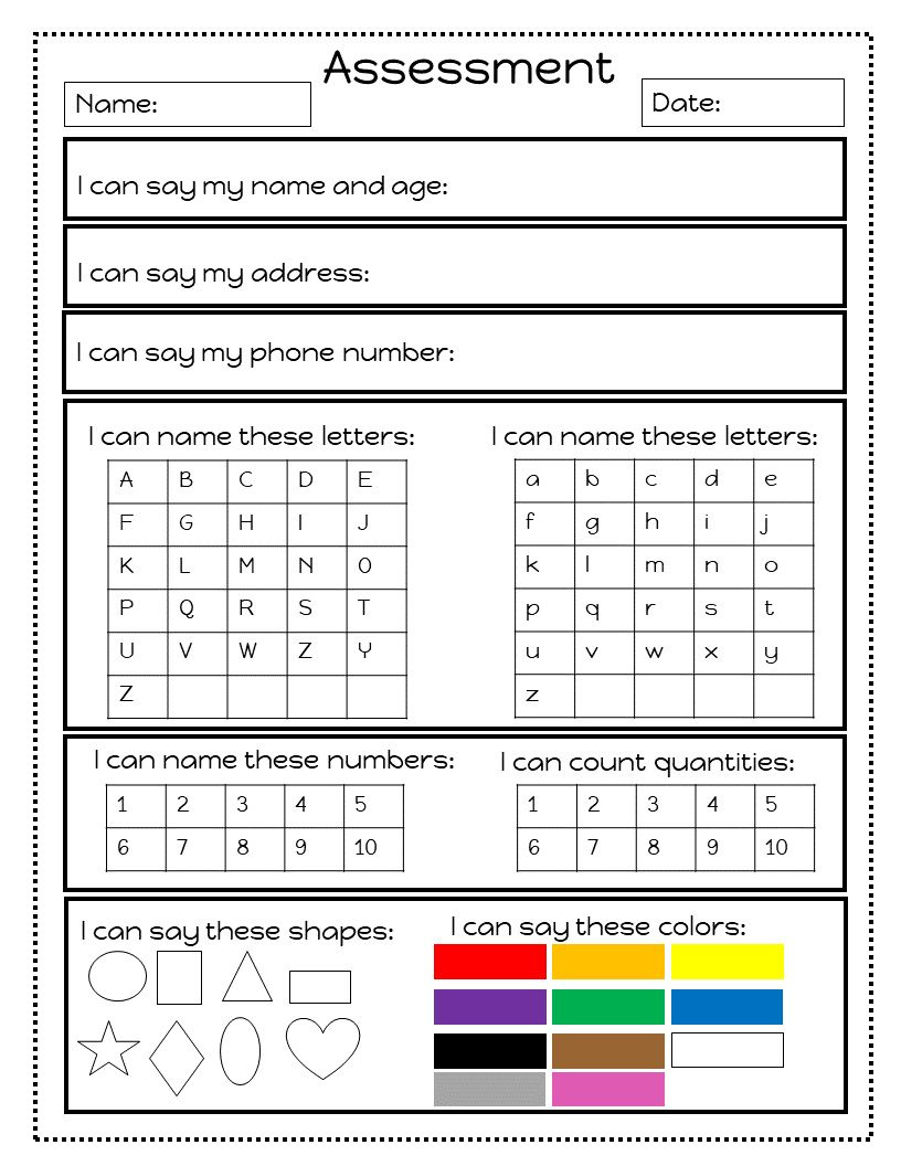 Preschool Assessment Forms Free Printable - Free Printable 9Ba pertaining to Preschool Assessment Forms Free Printable