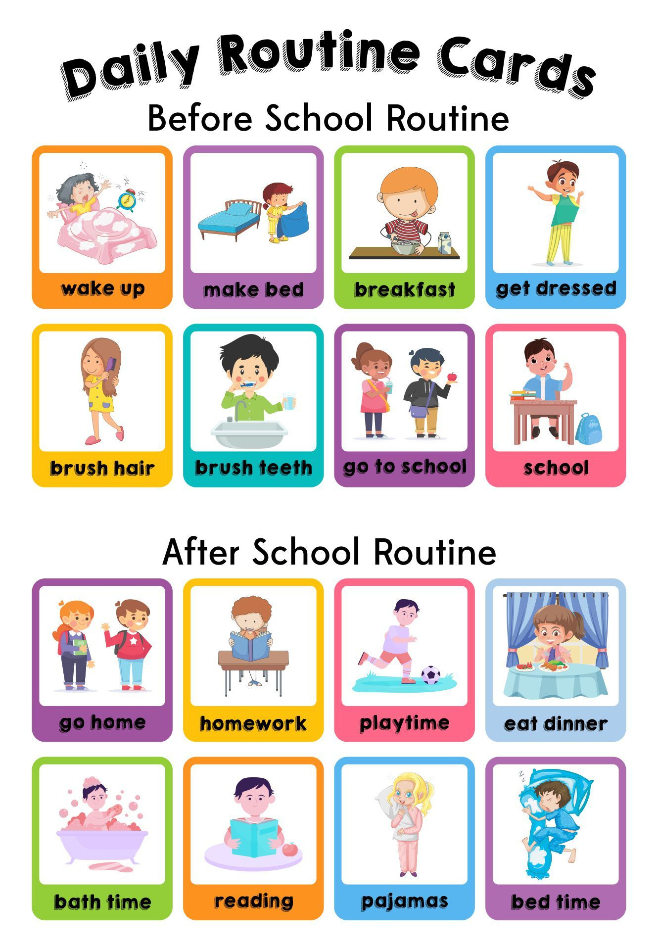 Preschool Visual Daily Schedule - 10 Free Pdf Printables | Printablee pertaining to Free Printable Daily Routine Picture Cards