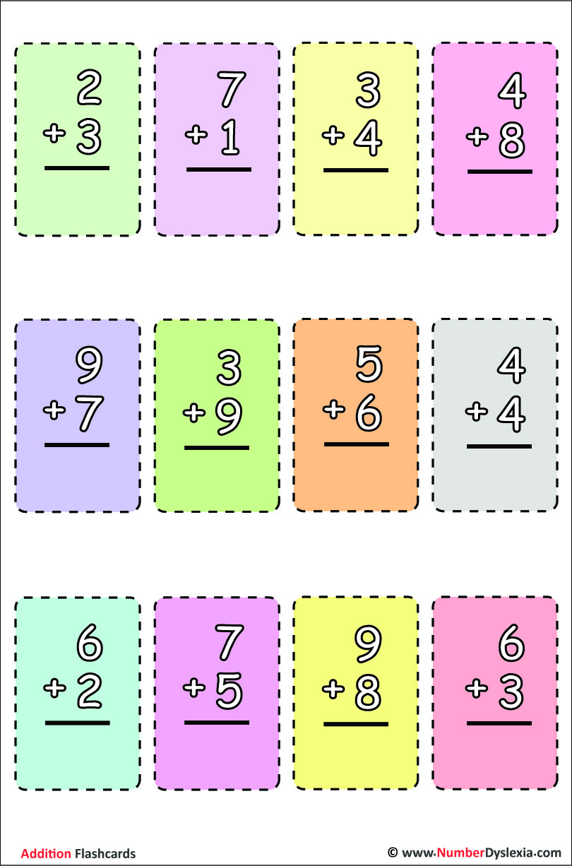 Printable Addition Flash Cards With Free Pdf - Number Dyslexia throughout Free Printable Math Flashcards Addition