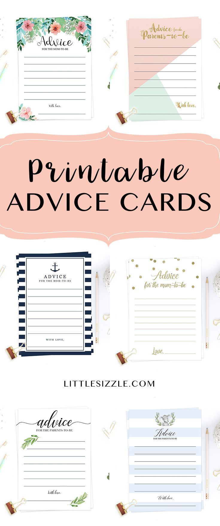 Printable Advice Cards | Printable Baby Shower Advice For Mom-To-Be in Free Printable Advice Cards For Baby Shower Template