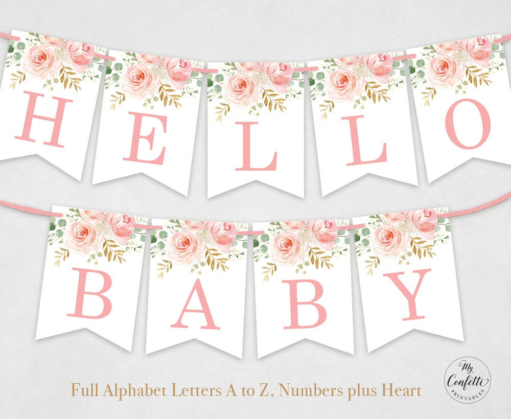 Printable Alphabet Banner Set, Letters A To Z, Numbers Plus Heart in Free Printable Baby Shower Banner Letters
