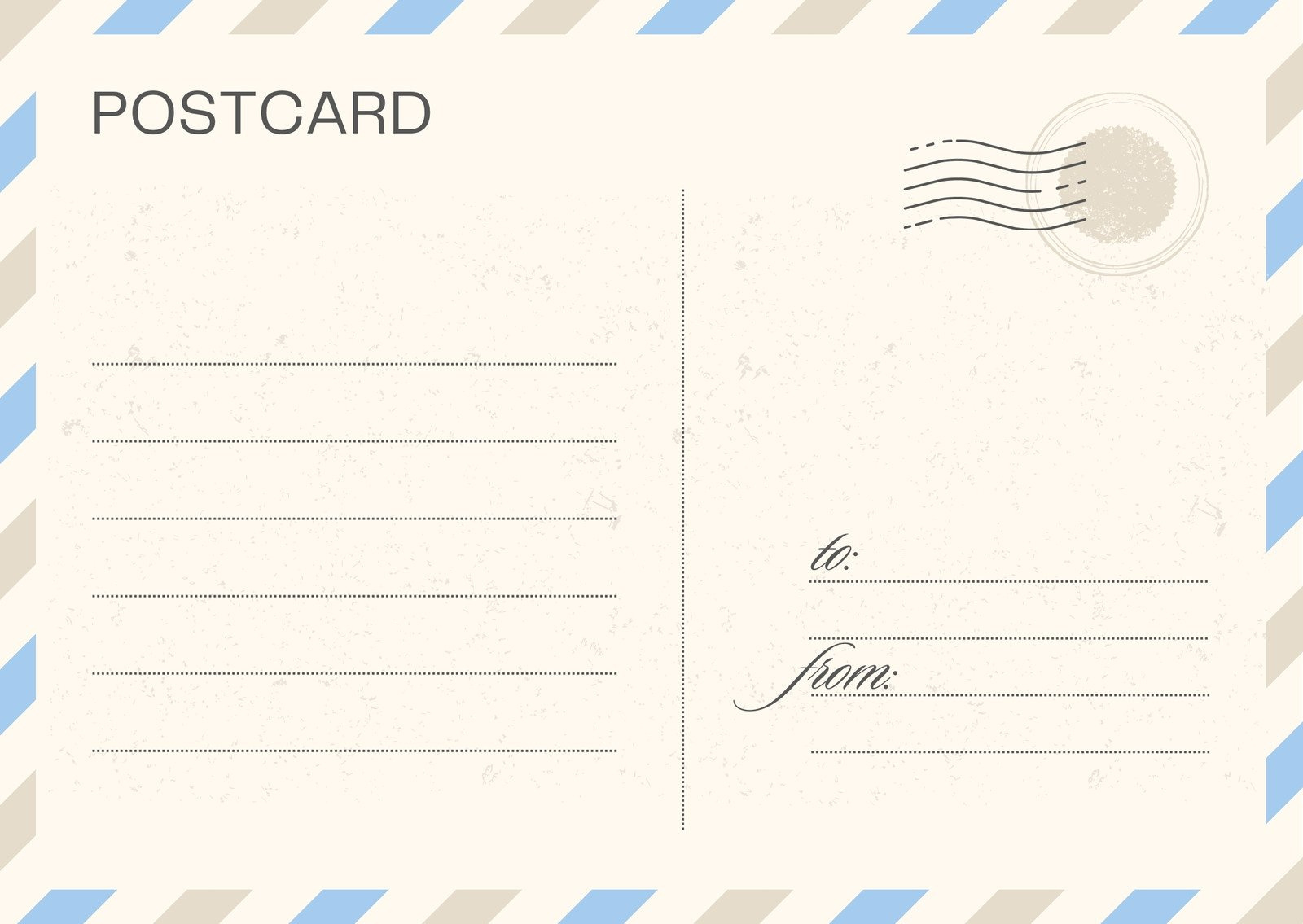 Printable And Customizable Postcard Templates | Canva inside Free Printable Postcard Template