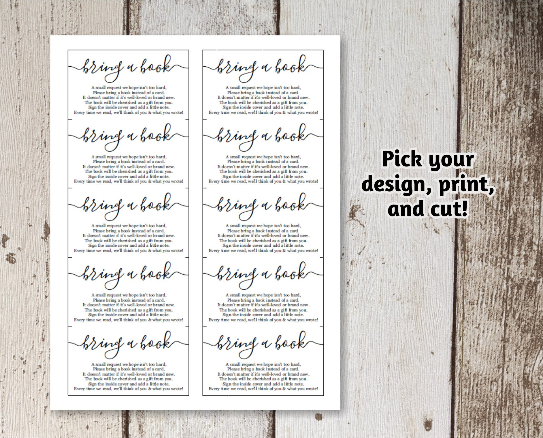 Printable Baby Shower Book Request - Bring A Book Instead Of A for Bring A Book Instead Of A Card Free Printable