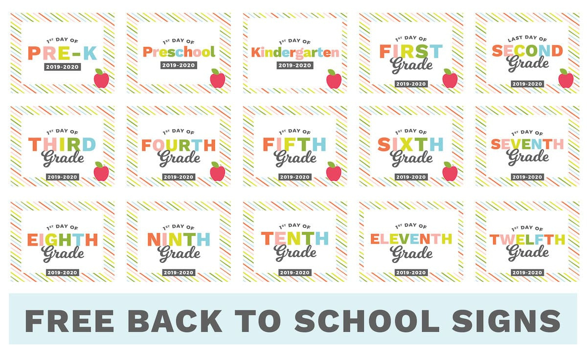 Printable Back To School Signs - Design Eat Repeat inside Free Printable Back To School Signs 2017