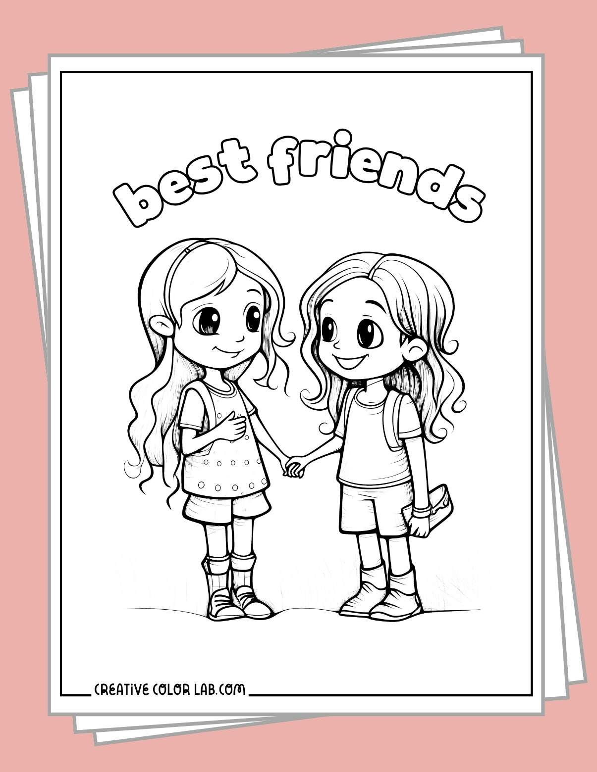 Printable Best Friend Coloring Pages | Free Friendship Printables for Free Printable Bff Coloring Pages