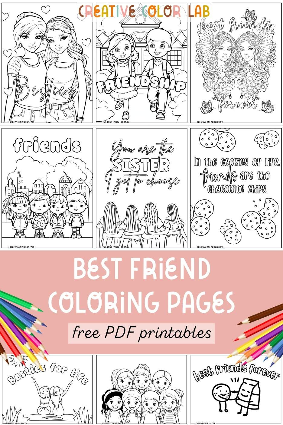 Printable Best Friend Coloring Pages | Free Friendship Printables in Free Printable Bff Coloring Pages