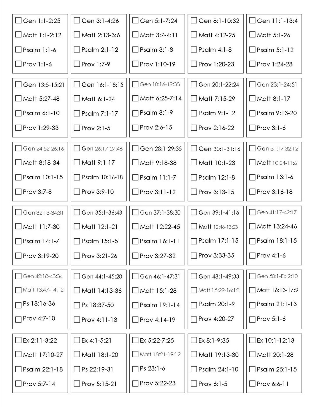 Printable Bible Reading Plan | Read The Bible In One Year - Etsy in Read The Bible In A Year Plan Printable Free