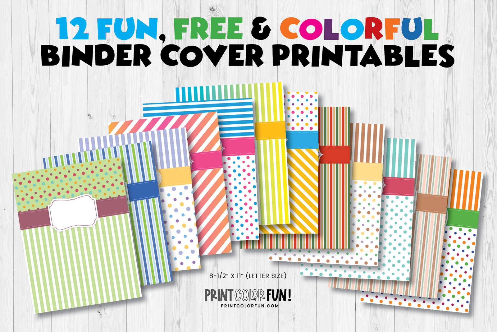 Printable Binder Covers: 12 Free Colorful Sets With Matching Front within Free Printable Binder Covers And Spines