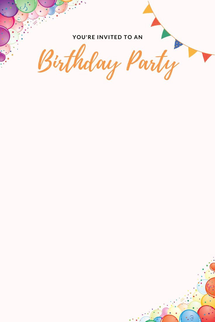 Printable Birthday Party Invitation Card Blank Template Free Pdf inside Free Printable Birthday Invitation Cards