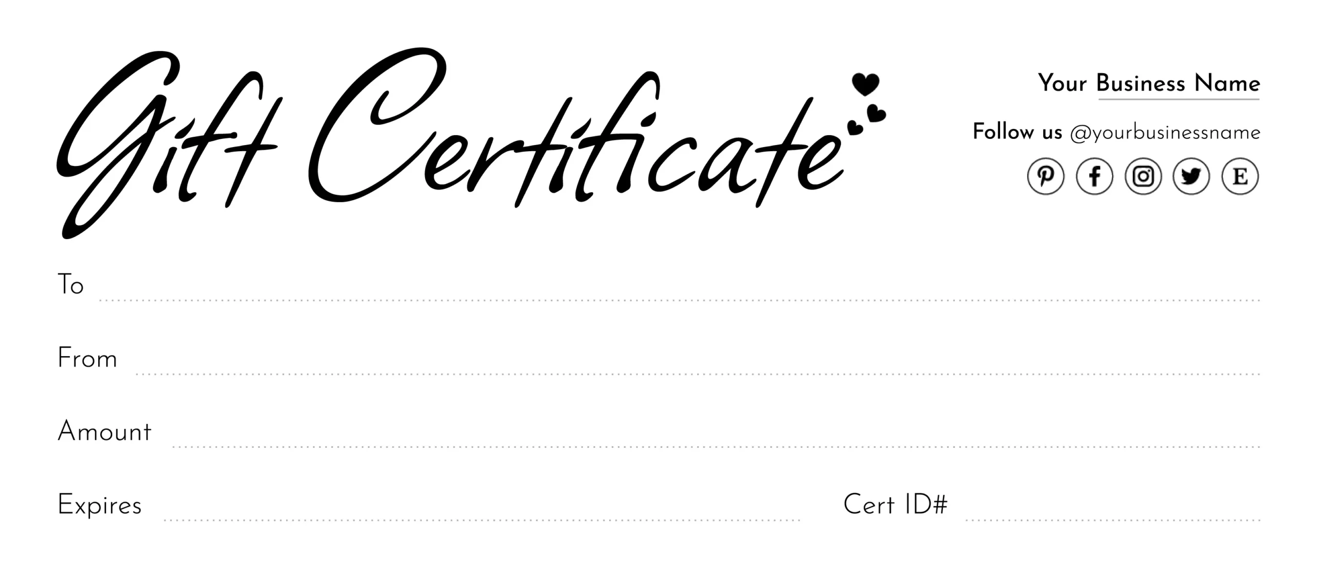 Printable Blank Gift Certificate Free Google Docs Template - Gdoc.io regarding Free Printable Gift Certificates