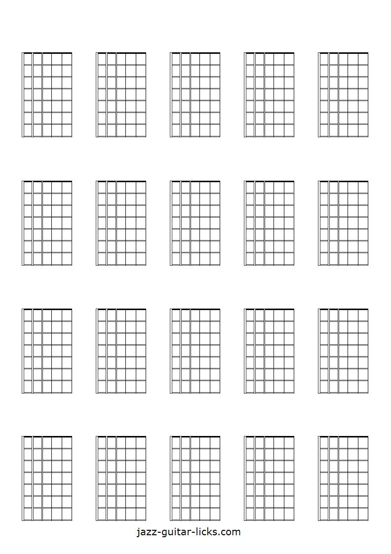 Printable Blank Guitar Neck Diagrams - Chord &amp; Scale Charts throughout Free Printable Blank Guitar Chord Charts
