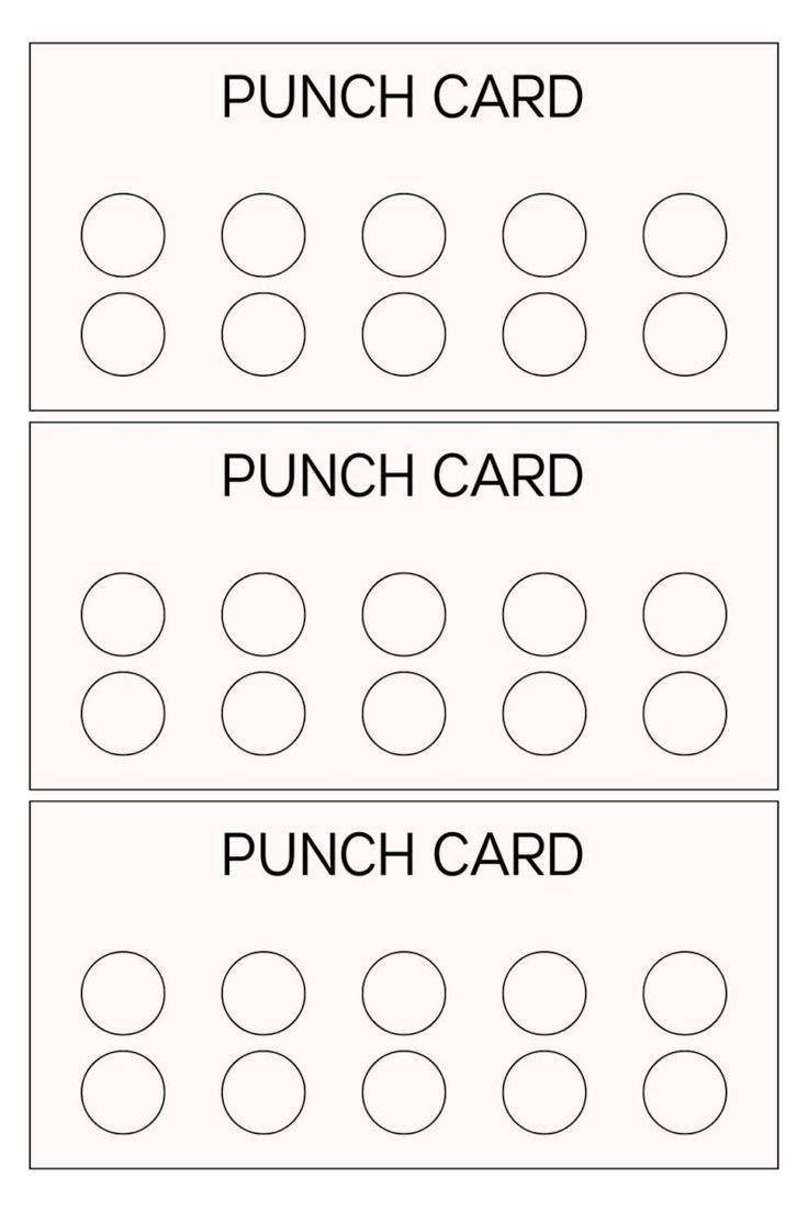Printable Blank Punch Card Templates Pdf in Free Printable Loyalty Card Template