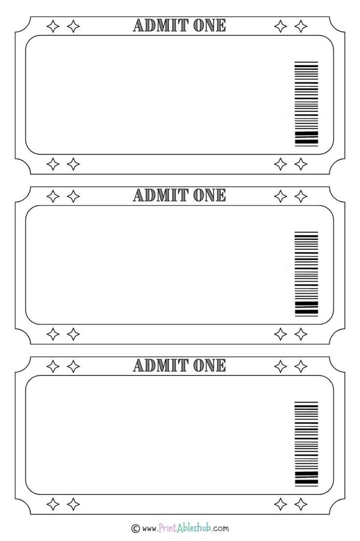 Printable Blank Ticket Design Templates pertaining to Free Printable Admit One Invitations