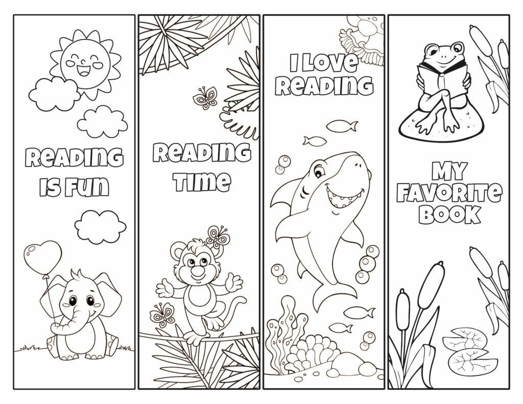 Printable Bookmarks To Color For Kids inside Free Printable Bookmarks To Color