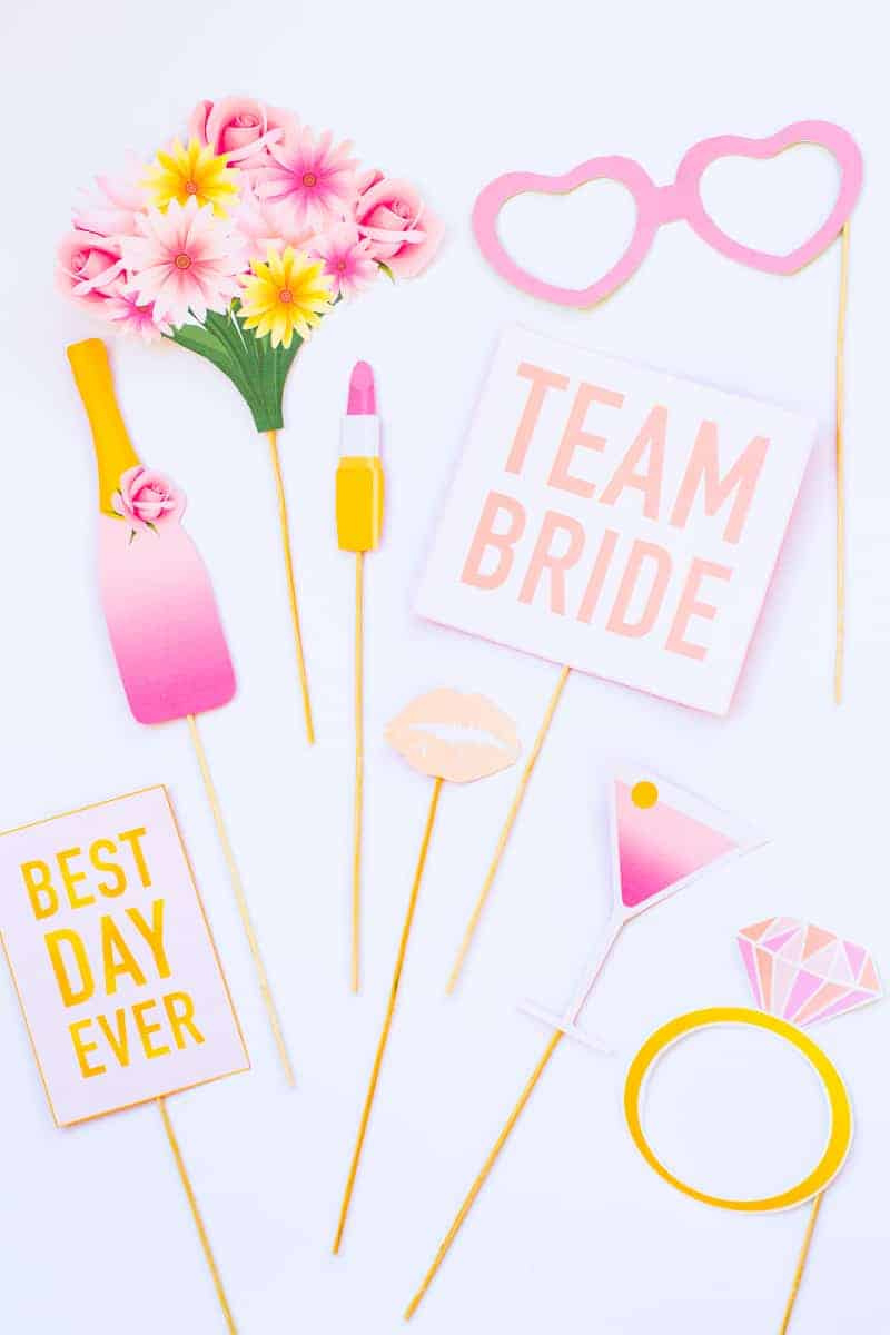 Printable Bridal Shower Photo Booth Props & Hen Party Bachelorette for Free Printable Photo Booth Props Bridal Shower