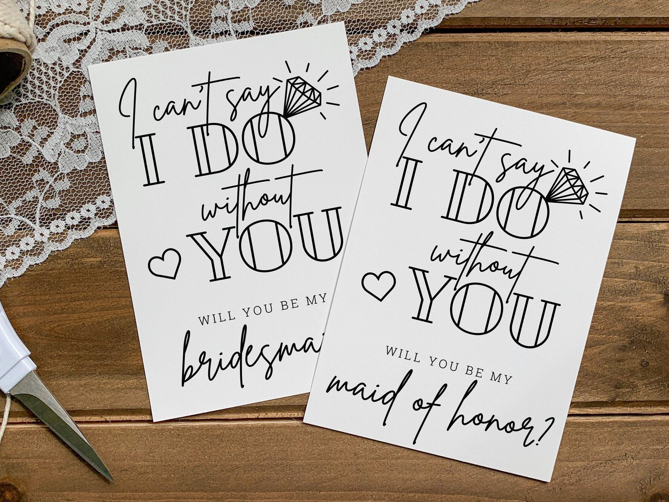 Printable Bridesmaid Proposal Card, Maid Of Honor Proposal, I Can with regard to I Can T Say I Do Without You Free Printable