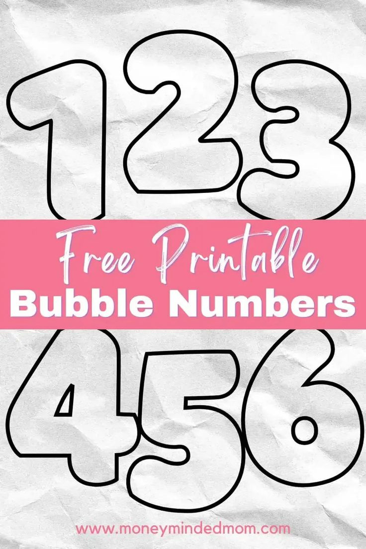 Printable Bubble Numbers: Free Bubble Letters within Free Printable Bubble Numbers