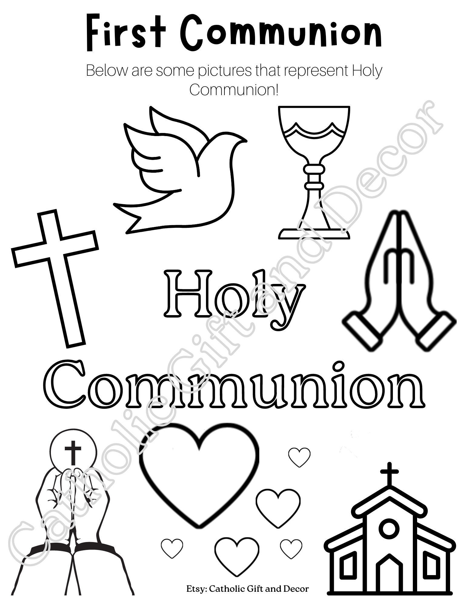 Printable Catholic First Communion Coloring Page 1St Communion pertaining to First Communion Printables Free