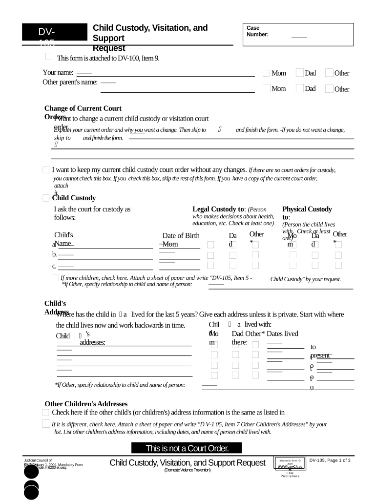 Printable Child Custody Forms California: Pre-Built Template intended for Free Printable Child Custody Forms