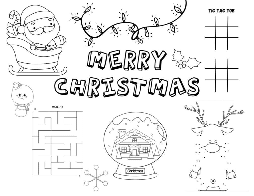 Printable Christmas Activity Placemat - My Printable Home pertaining to Free Printable Christmas Placemats For Adults