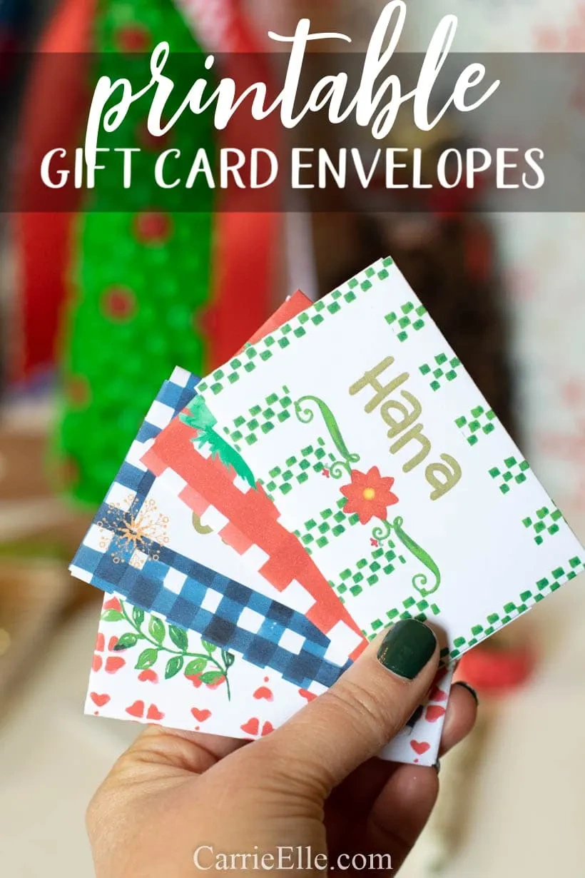 Printable Christmas Gift Card Envelope - Carrie Elle throughout Free Printable Christmas Gift Card Envelopes