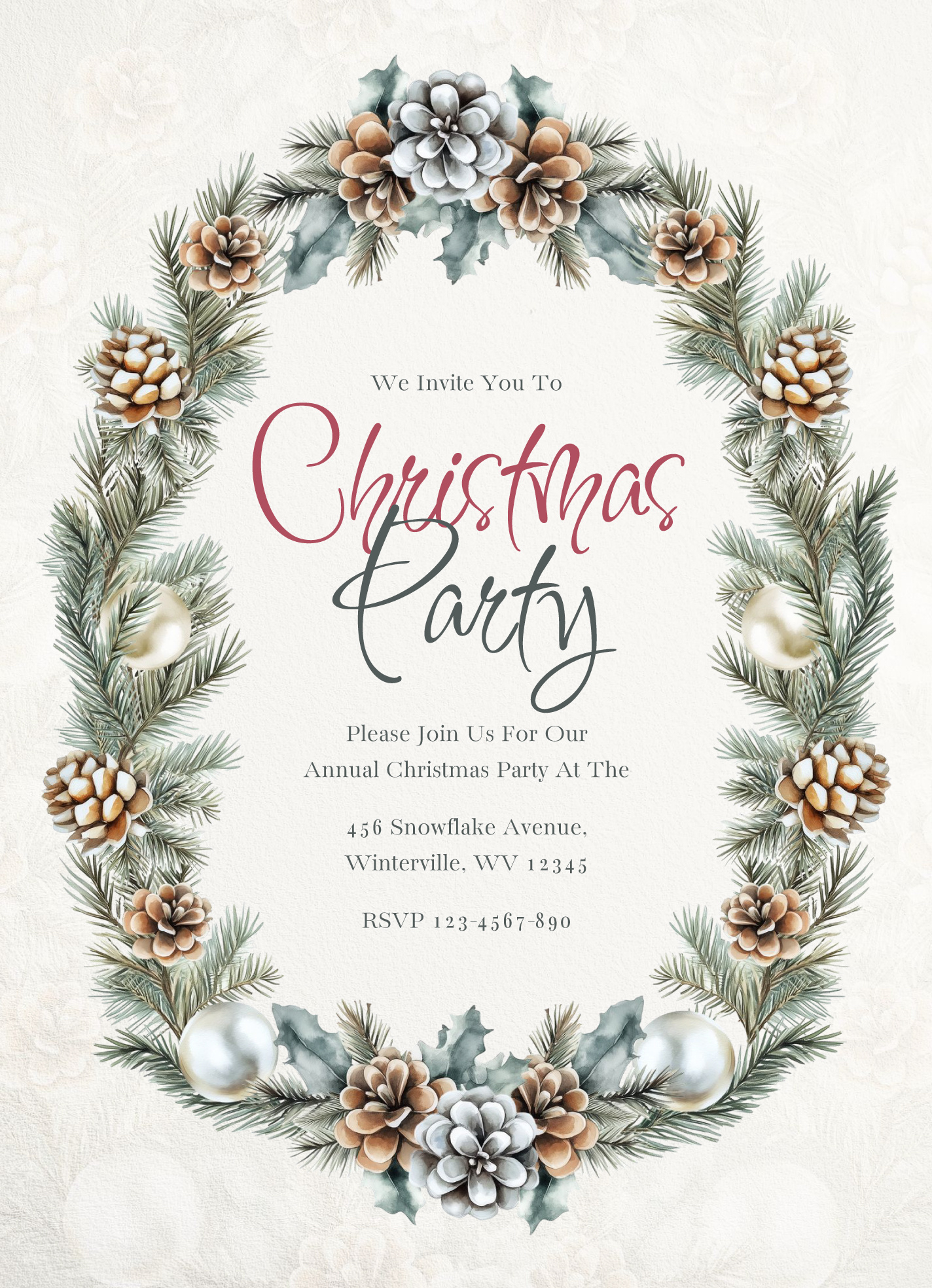 Printable Christmas Invitation Free Google Docs Template - Gdoc.io intended for Free Online Printable Christmas Party Invitations
