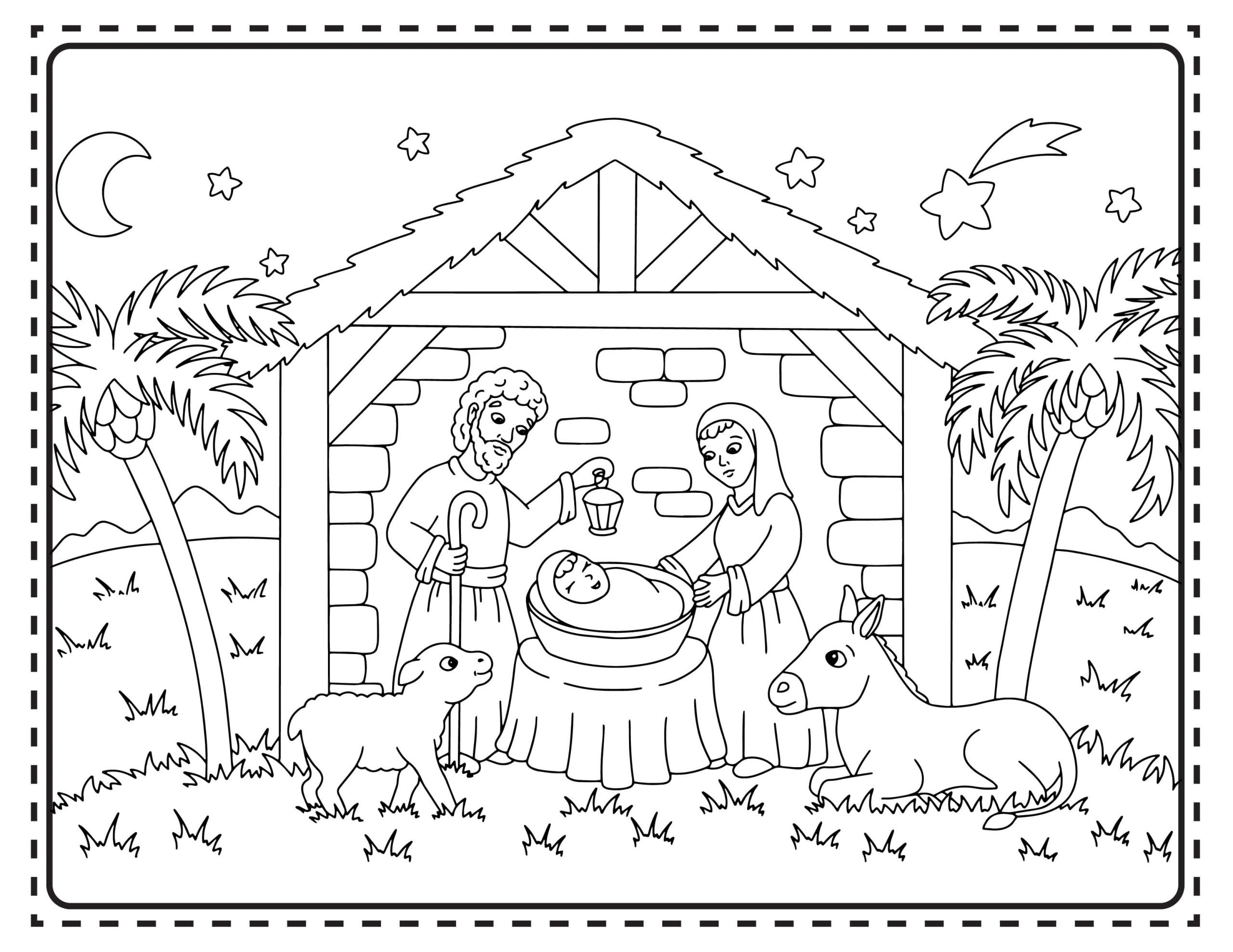 Printable Christmas Nativity Coloring Pages - About A Mom with Free Printable Christmas Baby Jesus Coloring Pages