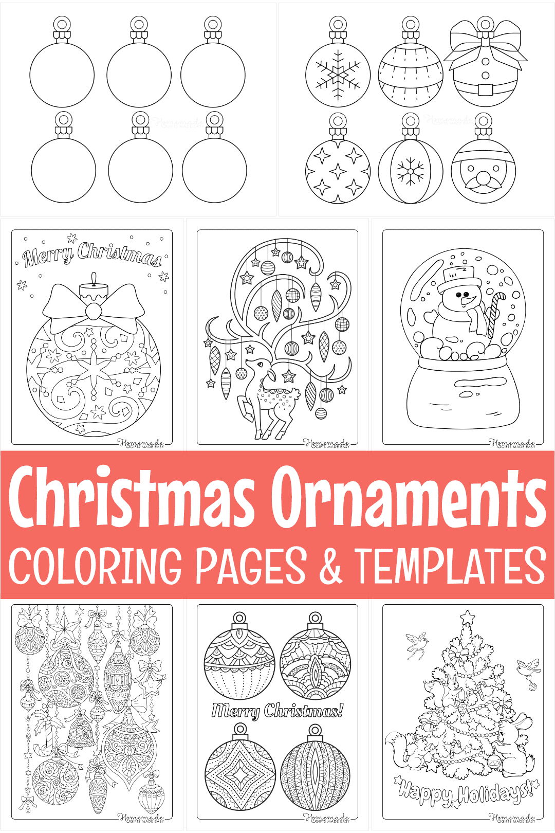 Printable Christmas Ornaments, Coloring Pages, &amp;amp; Blank Templates for Free Printable Christmas Tree Ornaments Coloring Pages