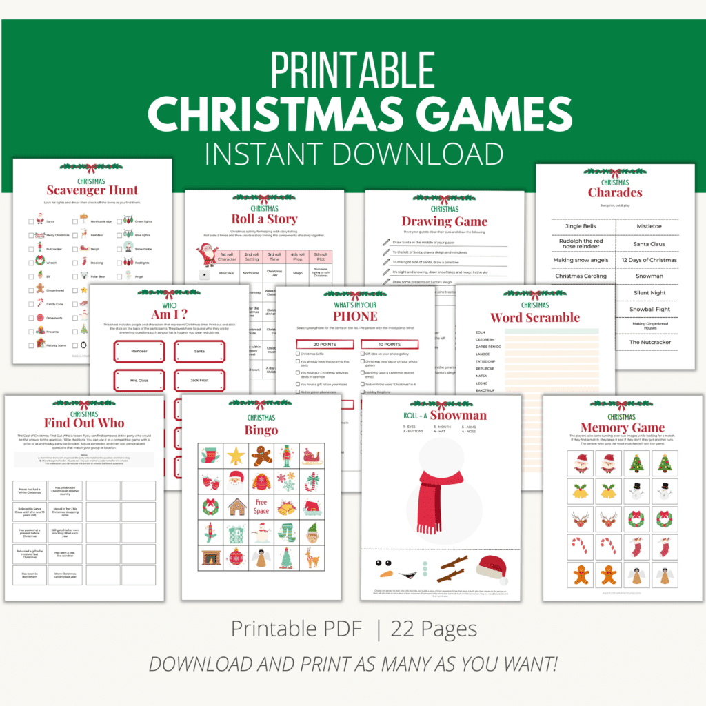 Printable Christmas Party Games {Downloadable Pdf} - Add A Little intended for Free Online Printable Christmas Games For Adults