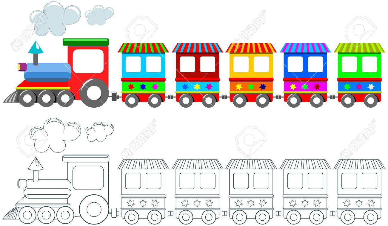 Printable Coloring Page For Children Featuring Colorful Train inside Free Printable Train Pictures