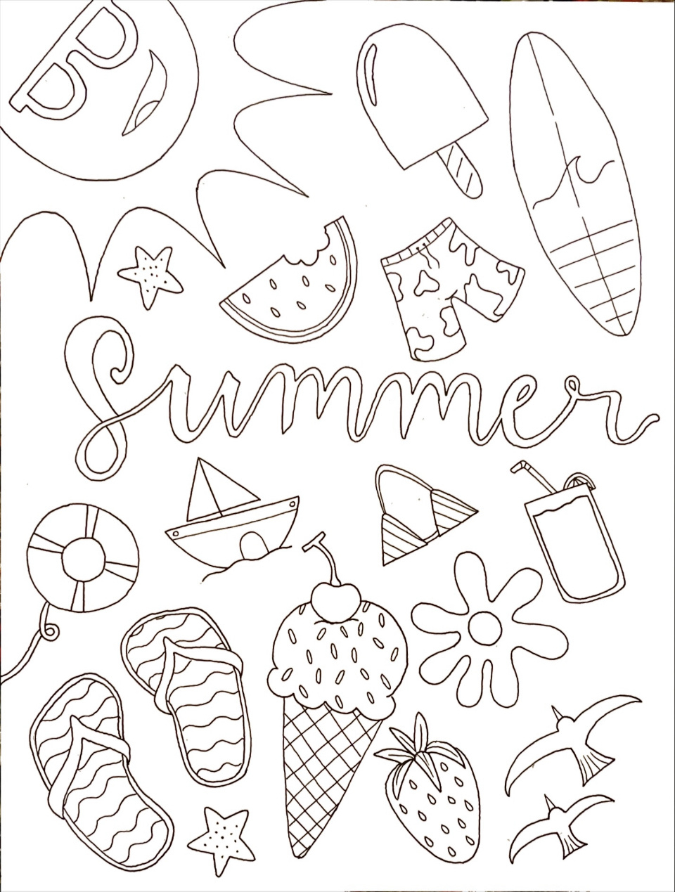 Printable Coloring Pages Summer Coloring Pages regarding Summer Coloring Sheets Free Printable